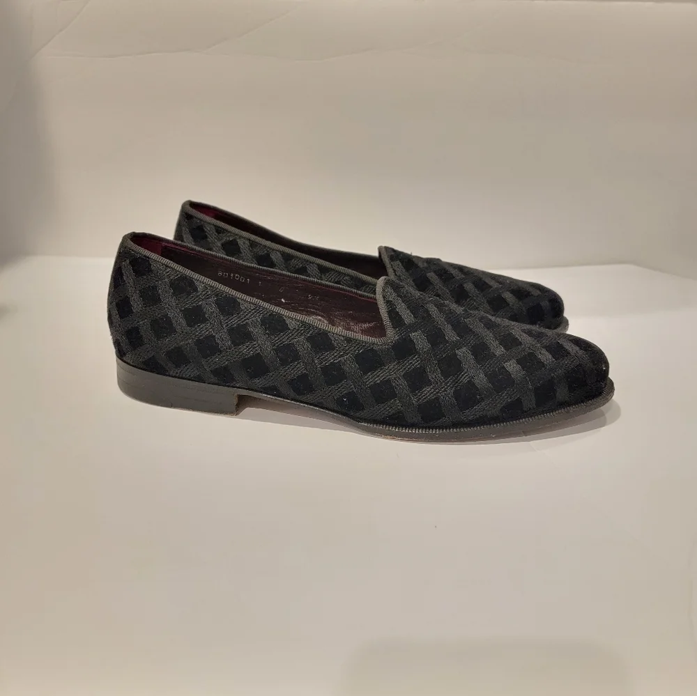 Santoni Tuxedo Black Velvet Loafers Santoni Mens size 9.5 italy dress slip on